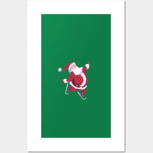 Santa Claus skating on ice Posters and Art